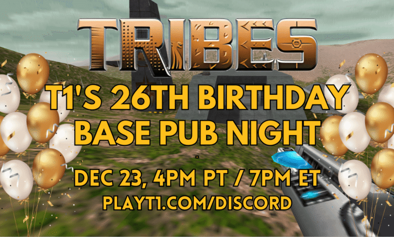 TRIBES 1's 26th Birthday BASE PUB NIGHT this Monday!